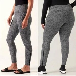 Athleta Delancey Textured Moto Tight in Black and White